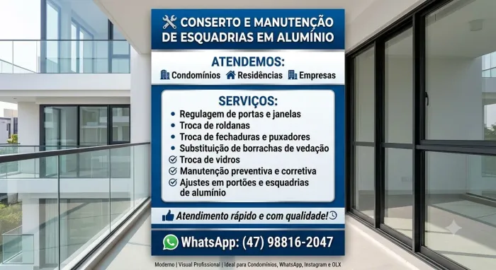 Conserto e Manutenção de Esquadrias.