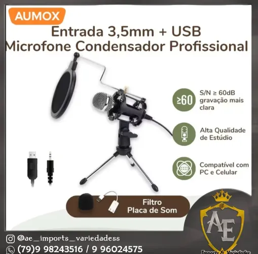 Microfone Condernsador Profissional