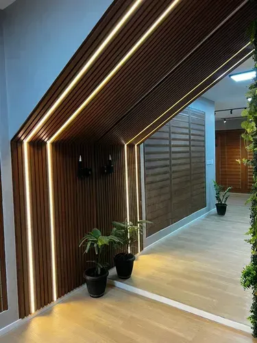 Painel em ripado de aluminio