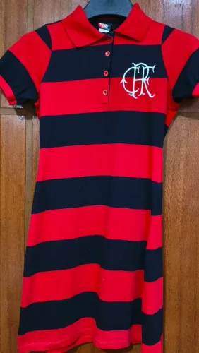 Vestido Flamengo Listra Vermelho/ Preto