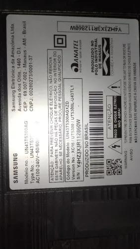 Tv Samsung 43" COM AVARIA PARA CONSERTO 