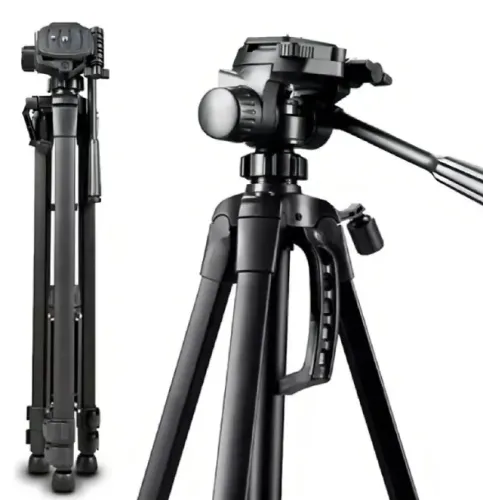 Tripé Profissional 1,60m Para Celular e Câmera Com Cabeça 360° e Suporte Incluso