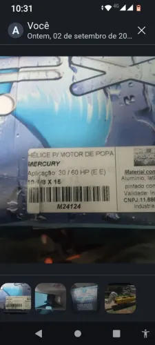 helice motor popa mercury 30 a 60 hp
