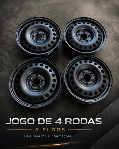 Jogo de 4 Rodas de Ferro 5 Furos ? Nissan / Renault / Honda / Toyota