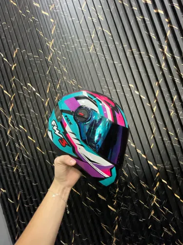 Capacete FW3 personalizado Viseira camaleão TAM 58