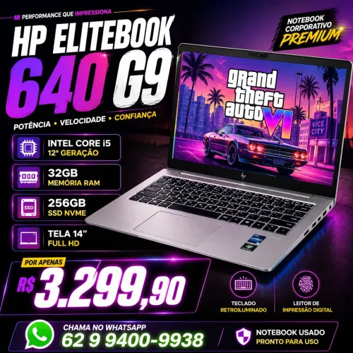 HP EliteBook 640 G9 Intel Core i5-1235U 32GB RAM SSD NVMe 256GB Tela 14" 