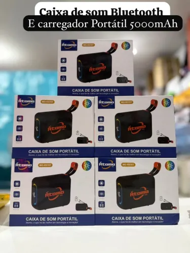 CAIXA DE SOM BLUETOOTH LED RGB COM BATERIA 5000MAH