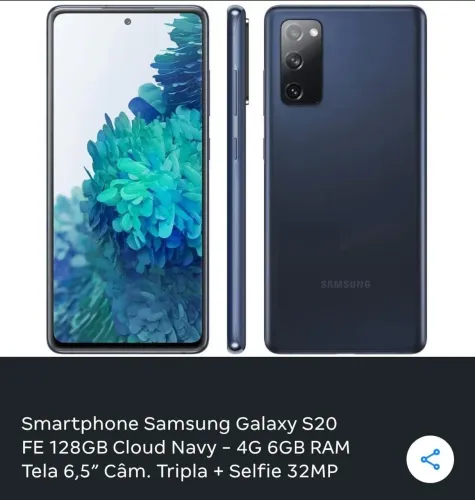 SMARTPHONE SAMSUNG GALAXY S20 FE 128GB 4G VEM PELÍCULA PROTETORA