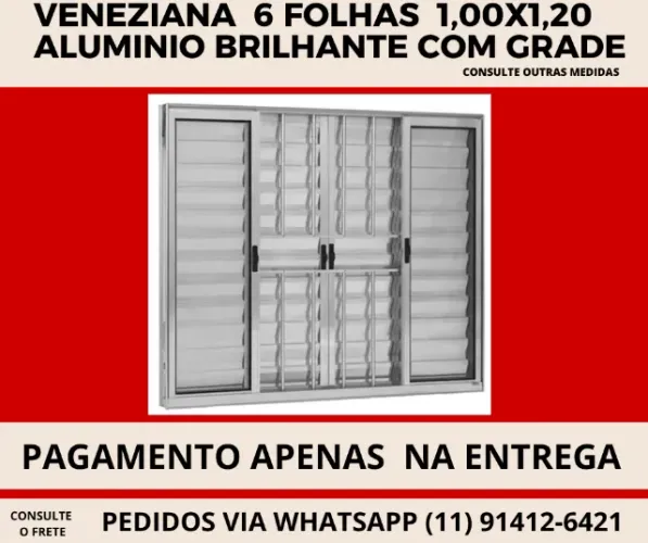 veneziana grade cód85g 6 folhas aluminio