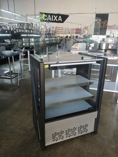 Balcão Vitrine Caixa de 80 cm Neutro Platinum