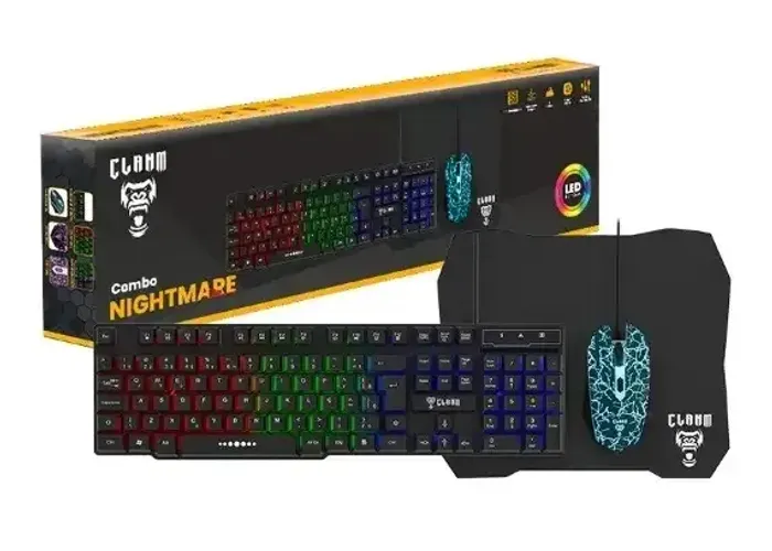 KIT TECLADO MOUSE MOUSEPAD COMBO GAMER NIGHTMARE LITE - CLANM