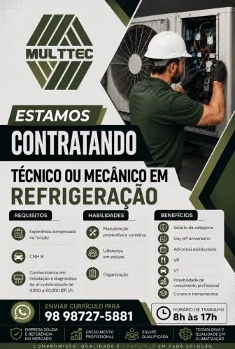 Técnico ou Mecânico de Refrigeração