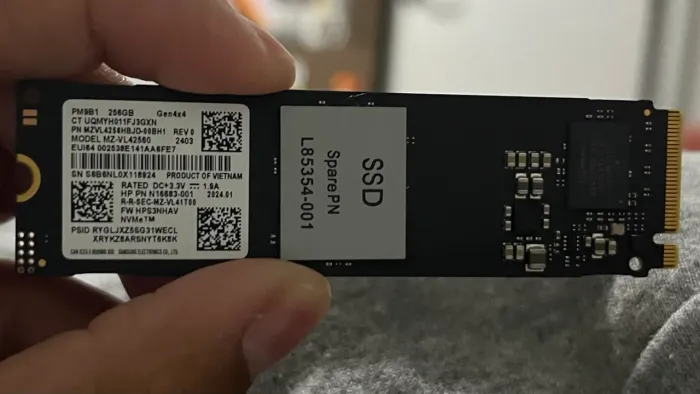 Ssd M2 Nvme 256gb Samsung PCie 4.0 X4 M.2 2280 Cor preta Preto