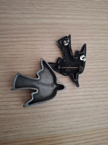 Bluebird brinco broche e porta joia pássaro
