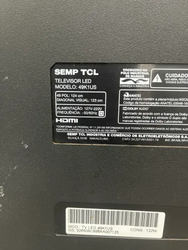 Tv semp Toshiba TCL 49 smart