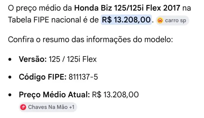 Vendo biz 125 2017
