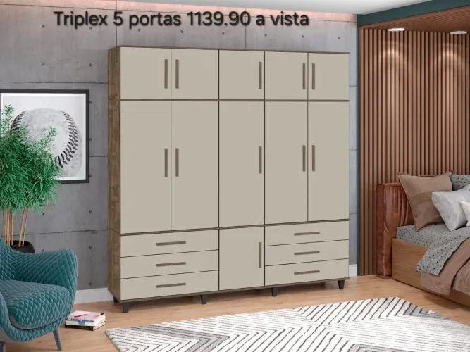 Guarda roupa triplex 5 portas
