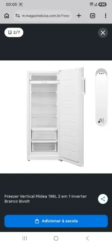 Freezer Vertical Média 127v Semi novo