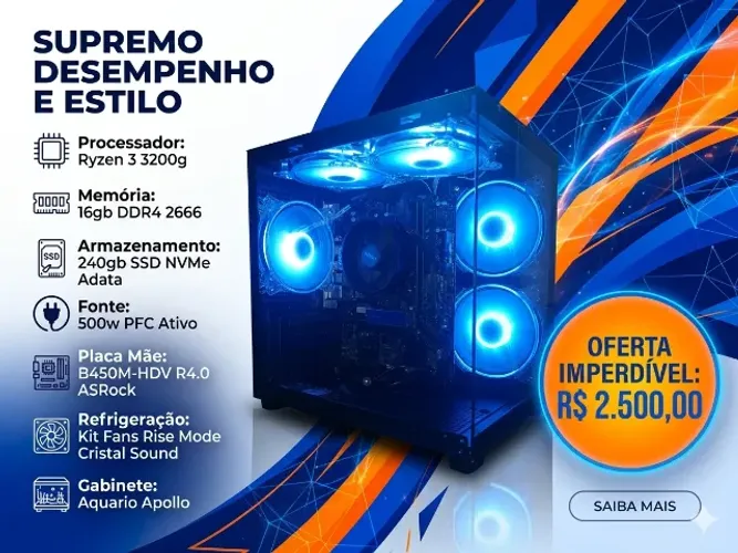 Pc Ryzen 3 3200g 16gb 240gb