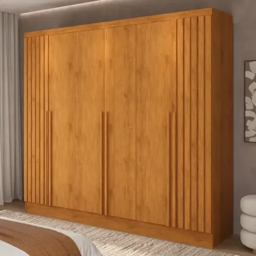 Guarda-Roupa Ripado Casal Premium Marrom