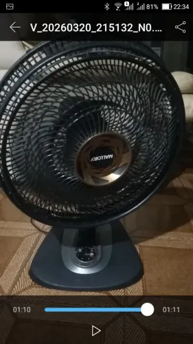 VENTILADOR DE MESA 40 CM USADO PRETO 3 VELOCIDADES TURBO