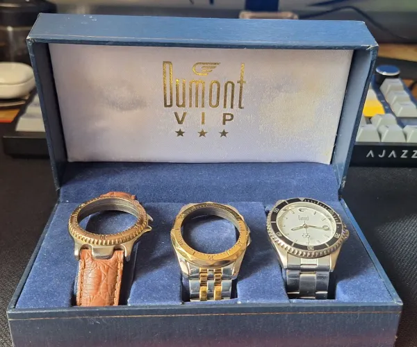 Relógio Dumont VIP com 3 Aros Trocáveis + Caixa Original - Com Defeito