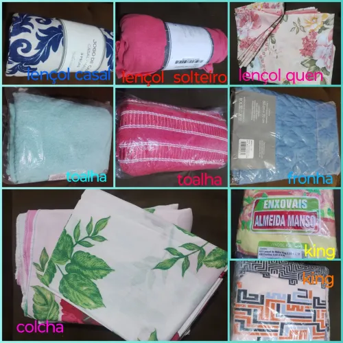 Lençóis, toalhas, cobertores e outros