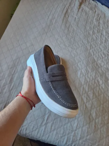 Sapato loafer masculino camurça