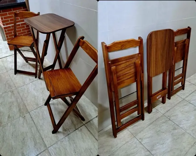 Mesa C/2 Cadeiras Madeira Maciça