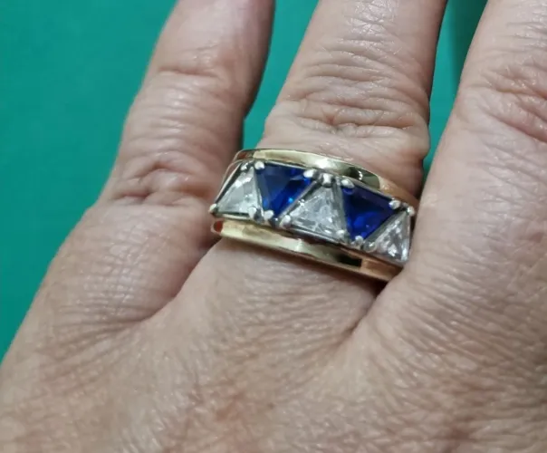 Conjunto anel e brincos em Prata com pedras