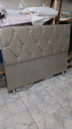 Cabeceira Pérola bege Queen 1,58cm pronta entrega 