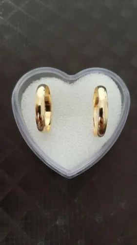 PROMOÇÃO par de alianças banhadas a ouro 18k 