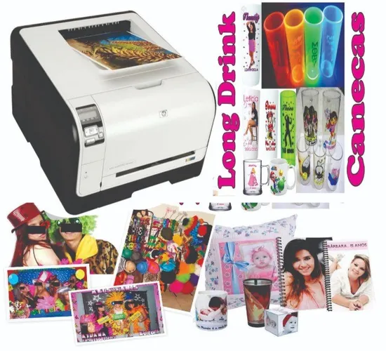 Impressora Laser Colorida + Prensa Tranfer Giro 360 Slim