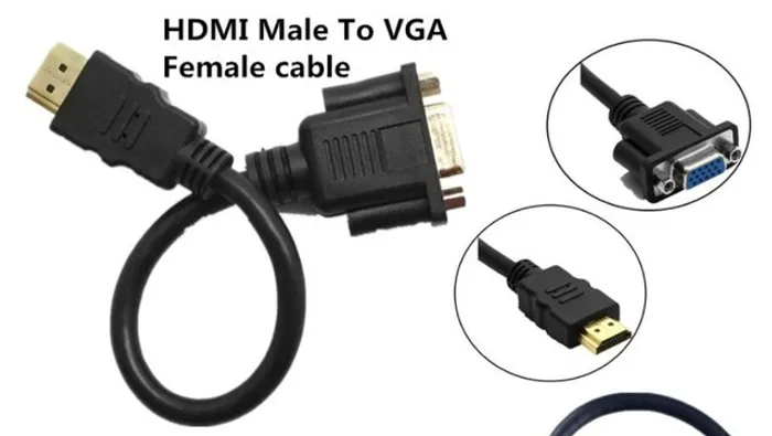 Cabo Hdmi Macho para VGA Femea 20cm Arduino Automação COD-CP475