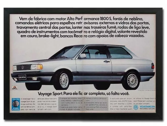 Voyage Sport - Quadro decorativo com propaganda original de revista