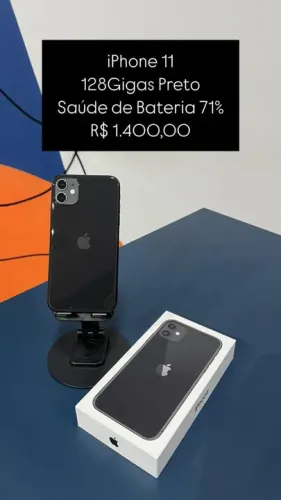 Vendo IPhone 11 128GB Preto Saúde de bateria 71% Semi Novo | Loja Física |