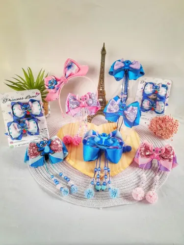 COLEÇÃO LAÇOS STITCH & ANGEL para meninas - 5 peças