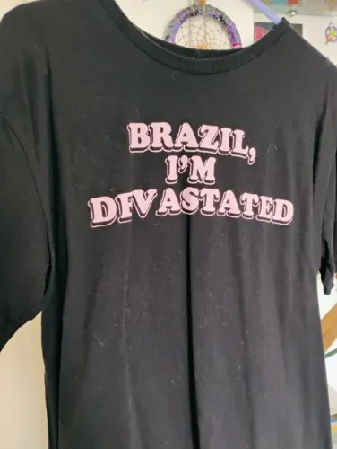 Camiseta Lady Gaga "Brazil, I'm devastated" - P