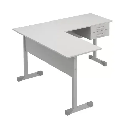 Mesa Estação de Trabalho em L com 02 gavetas