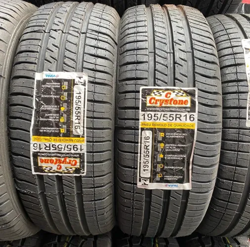 Pneu Crystone 195/55/16 (melhor remolde do Brasil)