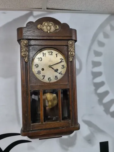 Relógio de parede carrilhão pendulo gongo Junghans revisado