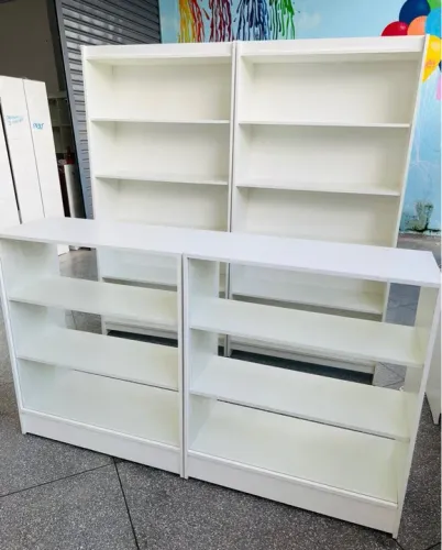 02 BALCÕES VITRINE + 02 PRATELEIRAS MDF KIT