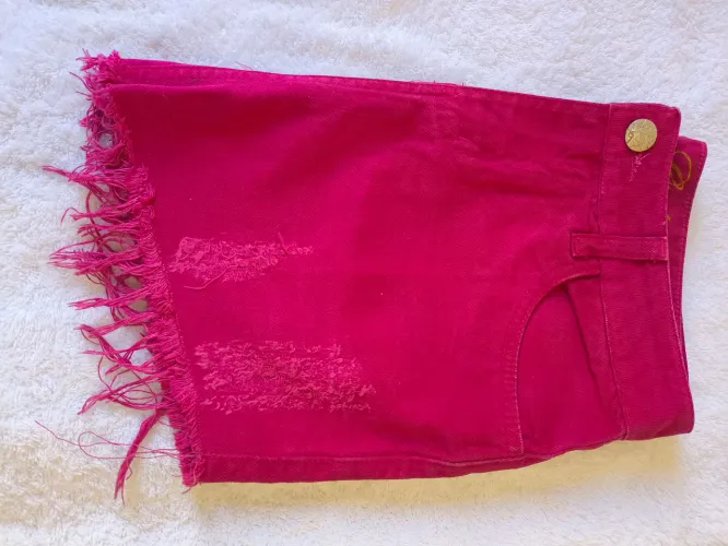 Saia rosa jeans