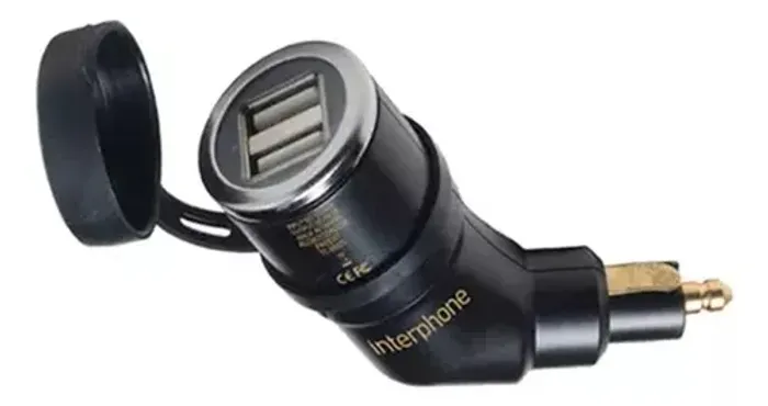 Conector Adaptador Tomada Duplo USB Accmotodin2usb Interphone Moto