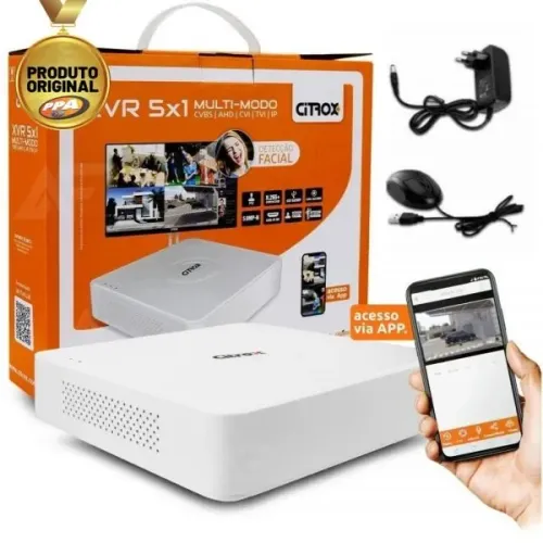 [Segurança] Gravador Dvr Citrox 8ch Full Hd 5x1 Cx-2708 + 5 Câmeras Dome 4x1