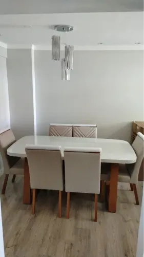 Mesa de Jantar 180x90 Cadeiras em Madeira Maciça Super Elegante 