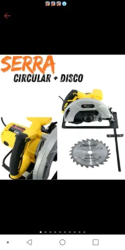Serra Circular 2000W 110V  Ajustável Para Madeira Potente NK