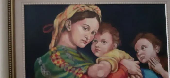 tela mais moldura Madonna Della Segia & filhos com pintura a óleo