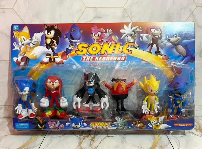 Sonic The Hedgehog - 6 Bonecos Personagens - Novo