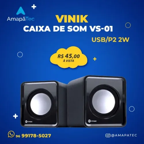 Caixa De Som Vinik 2.0 USB
